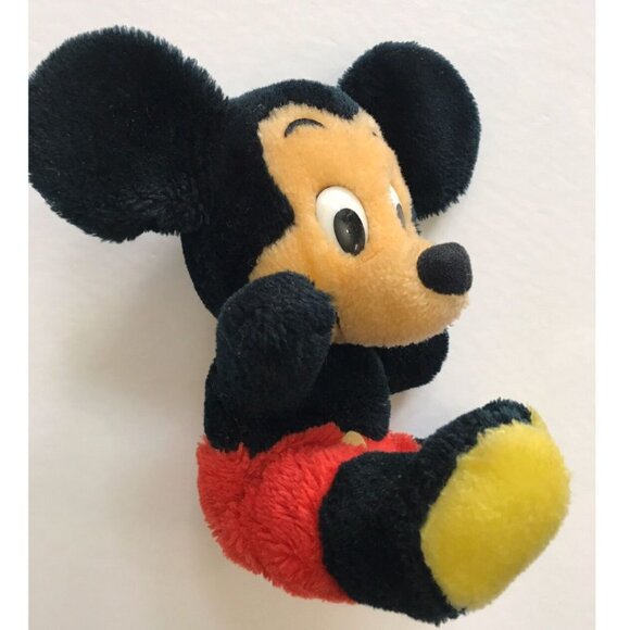 Mickey Mouse Soft Plushie Beanbag Stuffed Animal Disney Vintage 1980s - Picture 2 of 5